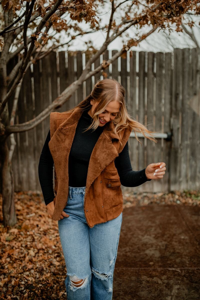 Suede & Faux Fur Vest vest &merci 