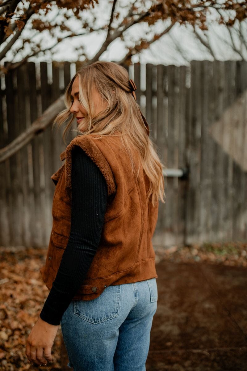 Suede & Faux Fur Vest vest &merci 