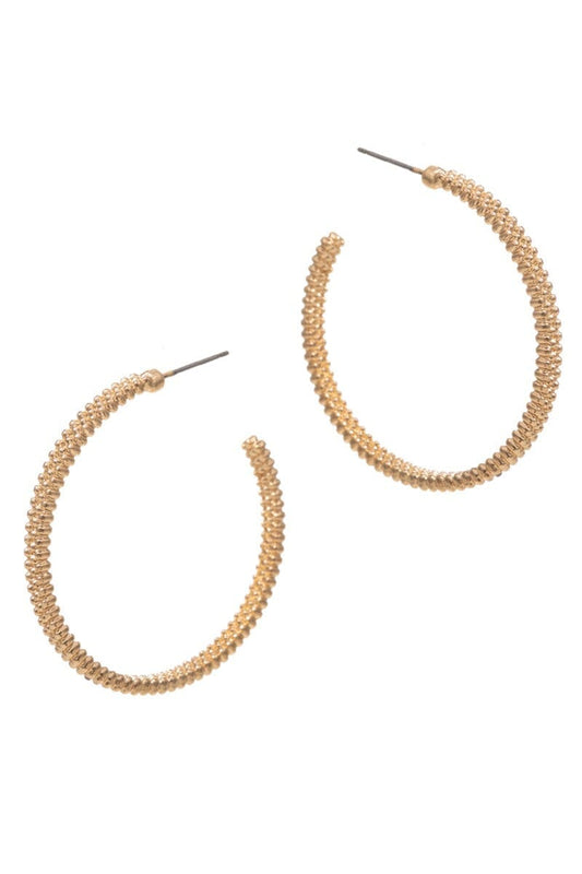 Textured Hoop Earrings Earrings Fashion City 